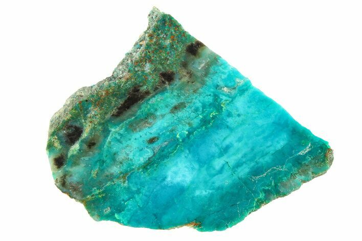 Polished Chrysocolla and Malachite Slice - Bagdad Mine, Arizona #298431